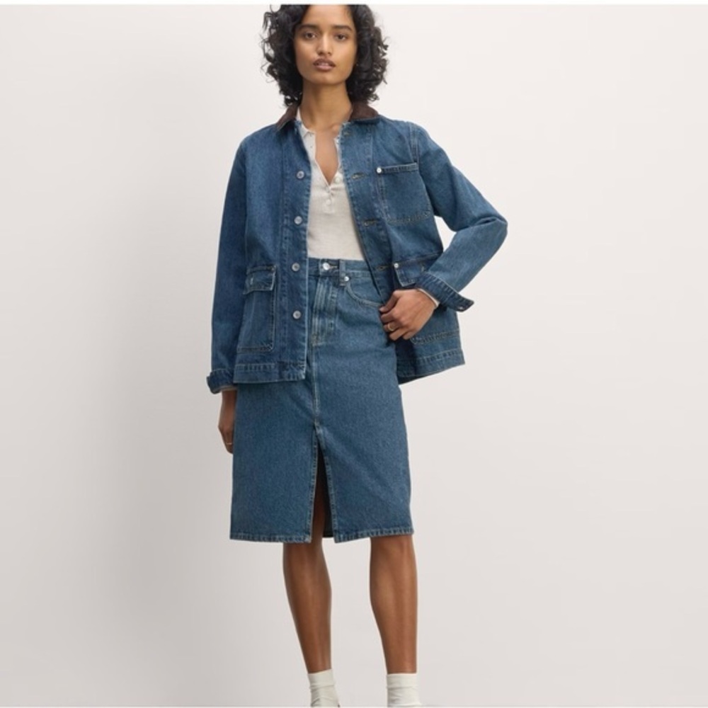 NEW EVERLANE The Mid-Way denim Skirt 27
